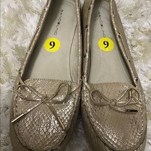 Gold Flat Loafers
